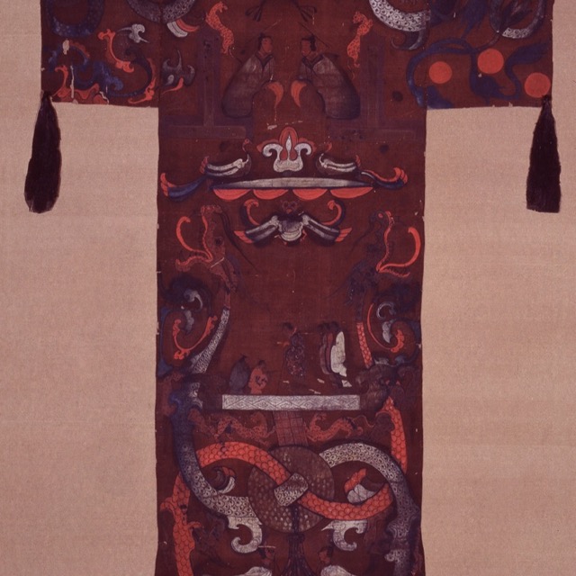 Detail of a painted silk funeral banner from the Han dynasty